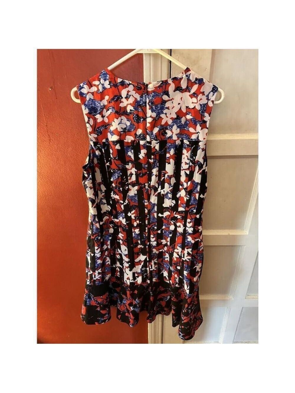 Peter Pilotto Womens Floral Crepe Sheath Dress F16826606 Fluted Hem Black Red - Picture 11 of 14